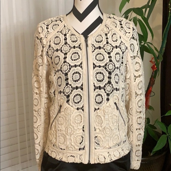 Neiman Marcus Crochet with Lambskin Jacket SALE